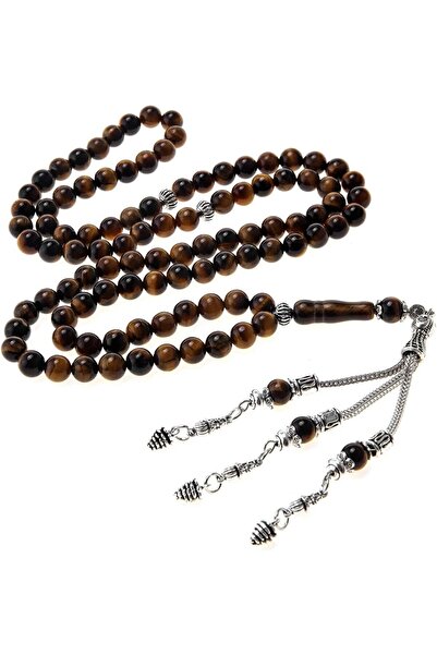erorex Tiger's Eye Prayer Rosary with Decorative Tassel Prayer Beads Necklace 99 Prayer Beads Religious...