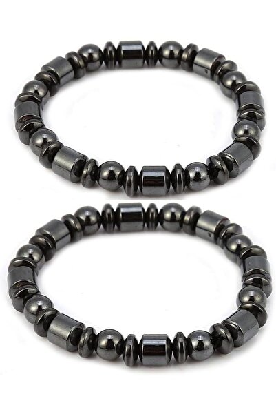 erorex أساور مغناطيسية من الألماس مقاس 6 مم، عبوة من قطعتين، لون أسود، تزيل الكهرباء الساكنة