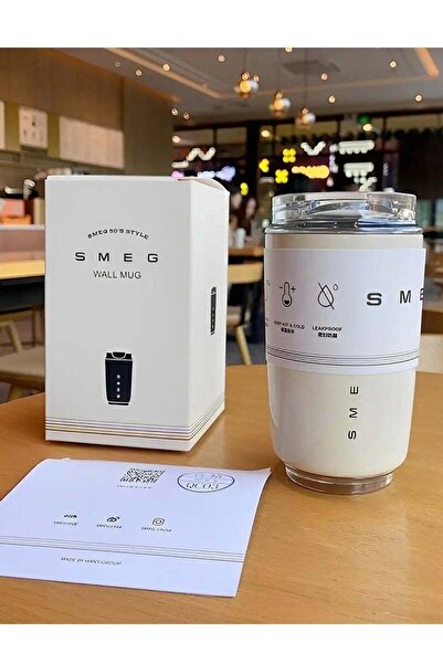 Origial Smeg Travel Coffee Mug, 240ml Insulated Beverage Cup With Leakproof Lid, Long Lasting Coffee Tumbler