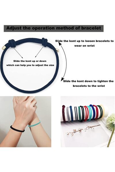 erorex Excefore Nautical Braided Handmade Rope String, 12 Pcs Adjustable Braided Friendship Bracelets,...