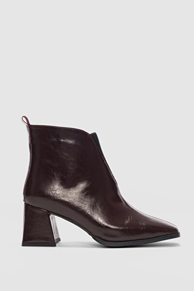 selin shoes Brennor Side Zipper Women's Boots - Burgundy Patent Leather