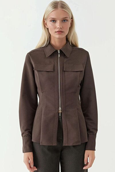 Hiccup Zipper Detailed Long Sleeve Shirt