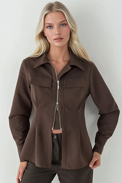 Hiccup Zipper Detailed Long Sleeve Shirt