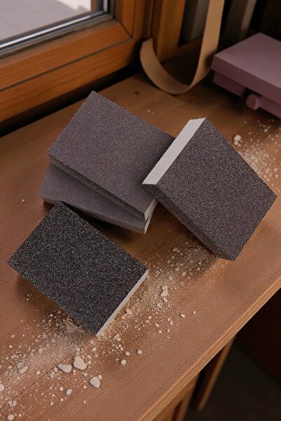 MH MiniHediye Sponge Sandpaper (100 Grit) Wood Furniture Steel Metal Pot Pan Hobby Wedge Hand Sandpaper Wet Dry