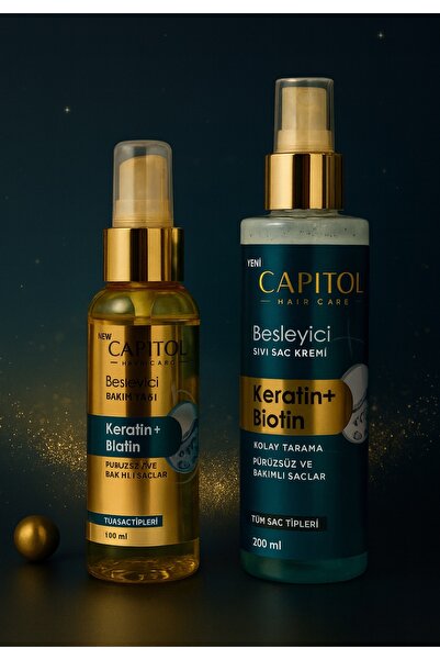Capitol Keratin+ Biotin Besleyici Saç Yağı Ve Sıvı Saç Kremi Seti