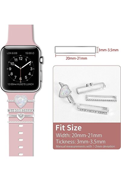 erorex Watch Band Charms Watch, Women Watchband Heart Diamond for 38mm 40mm 41mm 42mm 44mm 45mm iWatch,...
