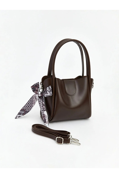 LC Waikiki Lcw Accessories Burgundy Women's Shoulder Bag with Scarf Detail