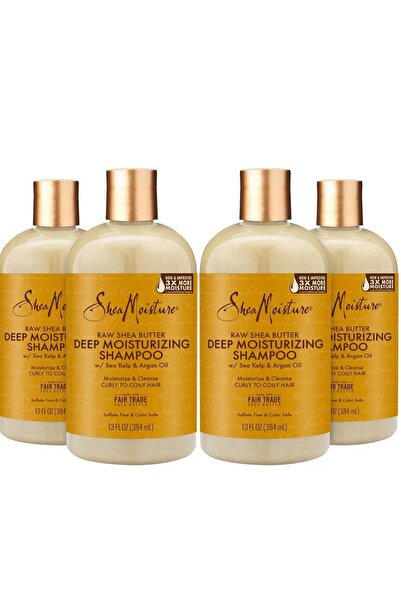 Shea Moisture SheaMoisture Raw Shea Butter Deep Conditioning Shampoo for Curly Hair (Sea Kelp & Argan Oil) - 4 Pac