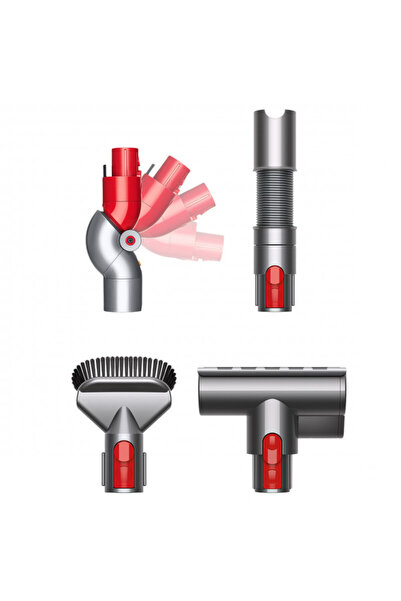 DYSON 971533-01 Pet Hair&Dirt Clean Kit, 4pcs, Upholstery, Carpets, Hard-to-reach places, Gray/red