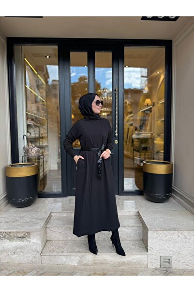 MissWhence 38822 Collar Zipper Detail Women's Dress Black