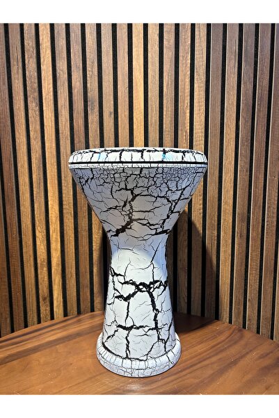 NEFES MÜZİK Vatan Beyaz Çatlatma Desen 22'lik Çömlek Darbuka
