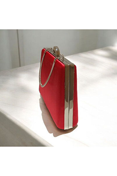 Butik 🌟 Luxury Red Satin Evening Dress Clutch Bag | 20X14 cm