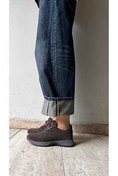 ESSO LA MİA حذاء رياضي نسائي من الجلد الطبيعي من ميلانا لون بني