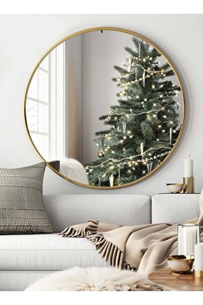 ESMART مرآة مكياج دائرية مقاس 60 سم بإطار ذهبي، مرآة مكياج مناسبة لغرف الملاب...