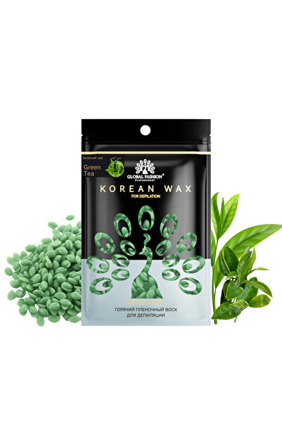 global fashion حبيبات شمع ساخنة كورية بالشاي الأخضر 100 جرام - إزالة شعر الوج...