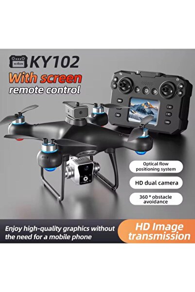 Generic KY102 Dual Camera LCD Screen Drone – Foldable Optical Flow RC Quadcopter