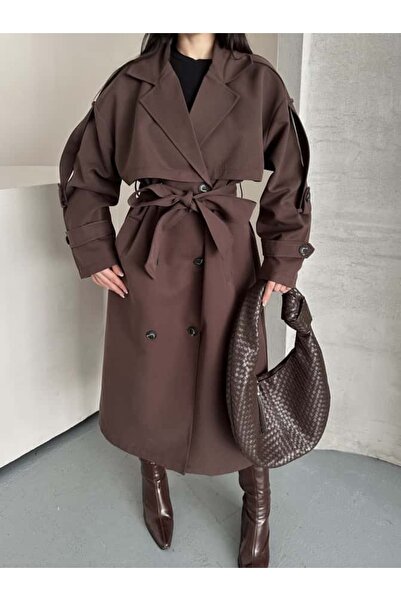 Moda İkra Trench Coat Belted Buttoned Stylish Comfortable Casual Combination Spring Autumn Trench Coat