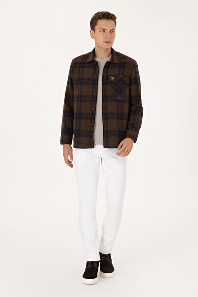 U.S. Polo Assn. Men's Brown Long Sleeve Shirt 50316599-Vr029