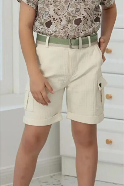 Alesaei-mondo tondo Boys beige casual shorts 4112