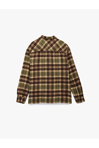 Koton Regular Fit Long Sleeve Pocket Detailed Classic Collar Lumberjack Shirt