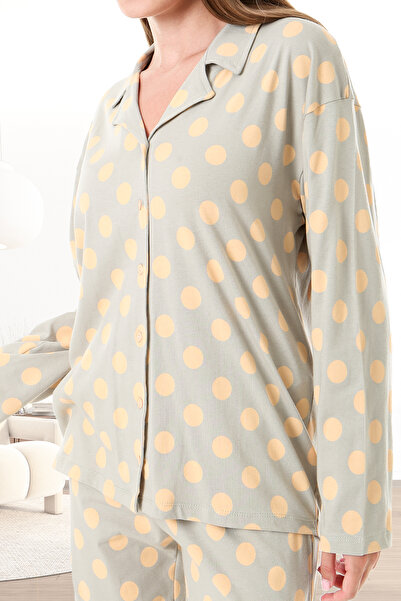 Bella Linda Buttoned Cotton Long Sleeve Women's Pajama Set