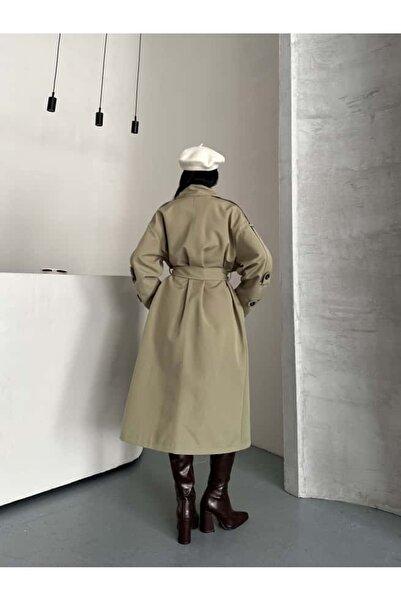 Moda İkra Trench Coat Belted Buttoned Stylish Comfortable Casual Combination Spring Autumn Trench Coat