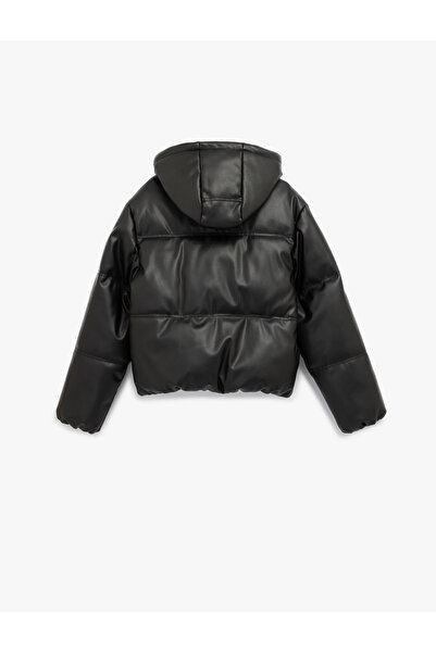 Koton Zippered Long Sleeve Hooded Quilted Puffer Coat