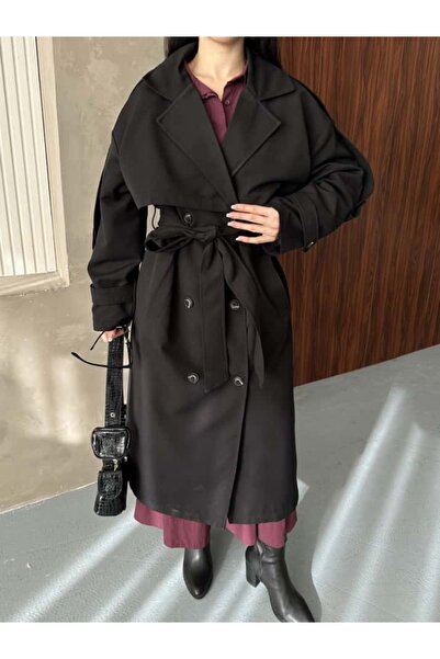Moda İkra Trench Coat Belted Buttoned Stylish Comfortable Casual Combination Spring Autumn Trench Coat