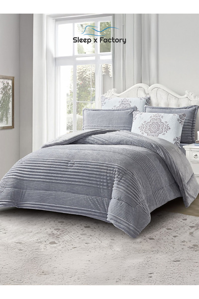 Sleep x Factory Winter Velvet Comforter Set – 6 Pieces – Double Size – Ultra Soft