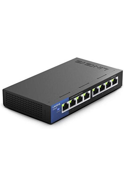 Linksys LGS108 8-Port Gigabit Ethernet Unmanaged Switch (Black/Blue)