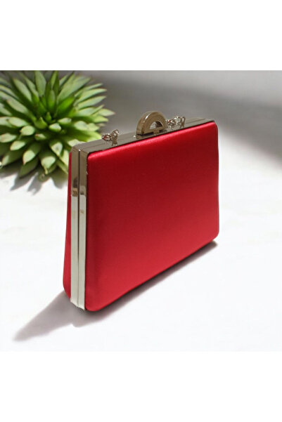 Butik 🌟 Luxury Red Satin Evening Dress Clutch Bag | 20X14 cm