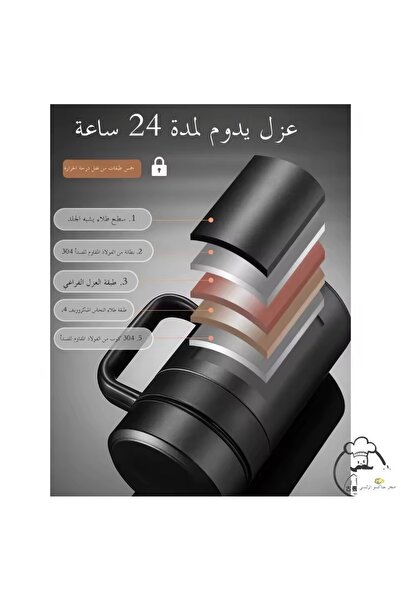 LUXURY Stainless steel mug with handle / Insulating cup for hot and cold drinks, 520ml, 304 stainless steel interior