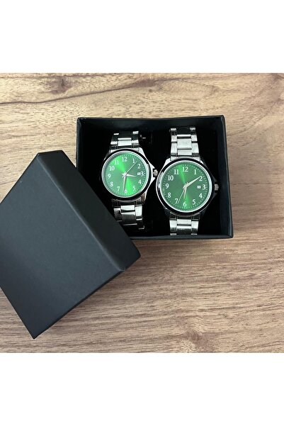 stainles steel Eşli Sevgili Çift Kol Saati - Gümüş Renk Kordon, Çelik, Paslan...