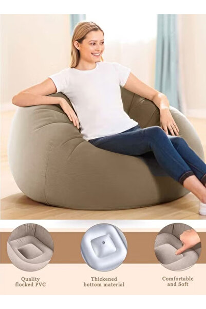 Generic Bean bag chair, inflatable bean bag sofa, inflatable lazy sofa, foldable, PVC flocked, with air pump