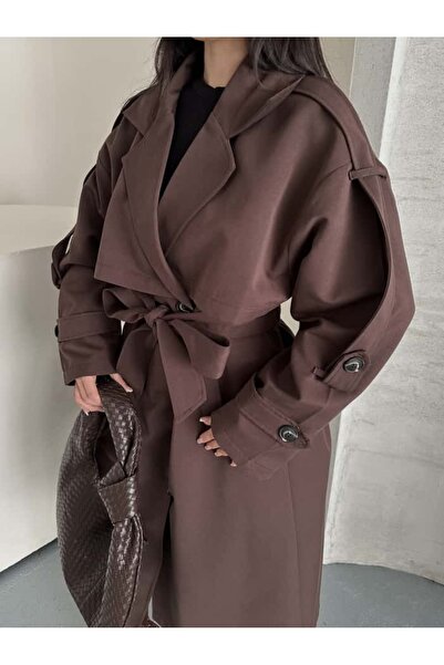 Moda İkra Trench Coat Belted Buttoned Stylish Comfortable Casual Combination Spring Autumn Trench Coat