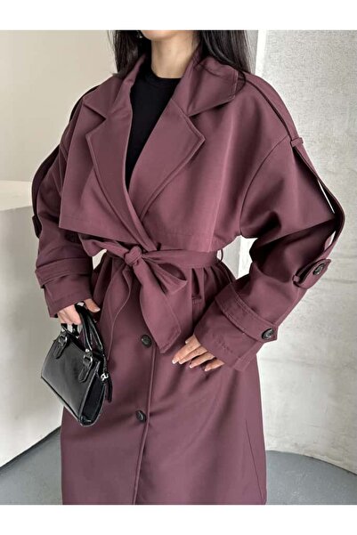 Moda İkra Trench Coat Belted Buttoned Stylish Comfortable Casual Combination Spring Autumn Trench Coat
