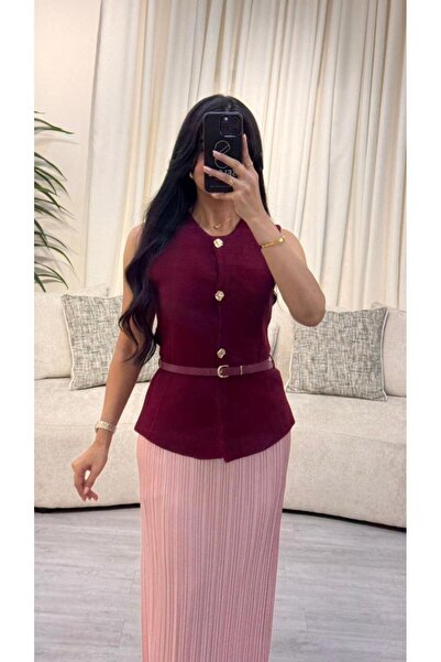 SELSAL Knitted vest with belt