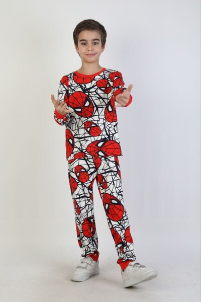 İsobel Kids Isobel Boys' Spider-Patterned 100% Cotton Pajama Set
