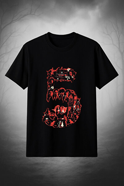 MECH BUTİK Stranger Tings crno-bela unisex majica Štampano ženska-muška majica