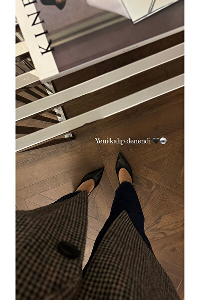 Eataly Shoes Alba Black Leather Wedge Heeled Women's Shoes