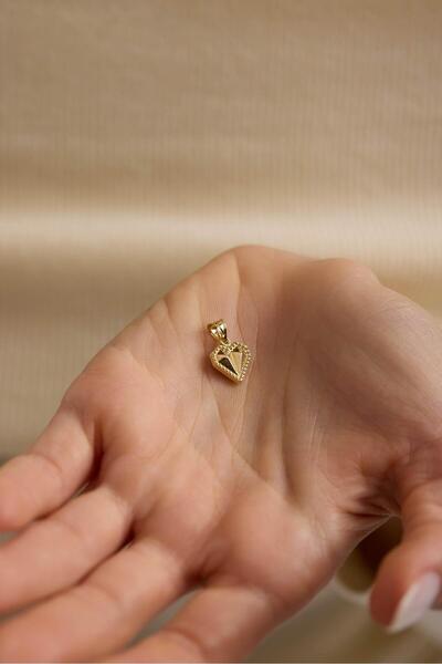 Tufanlar Kuyumculuk 14 Ayar Geometrik Kalp Altın Kolye Ucu