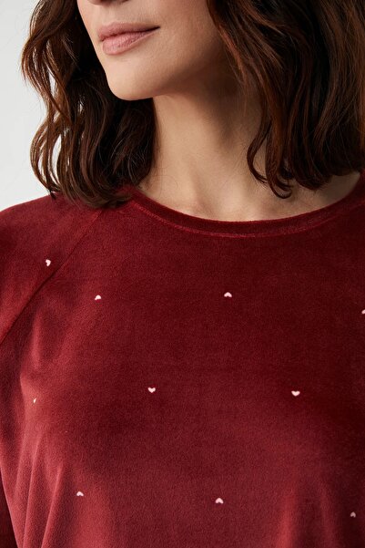 Catherine's Catherines Soft Velvet Circular Neck Long Sleeve Women's Pajama Set