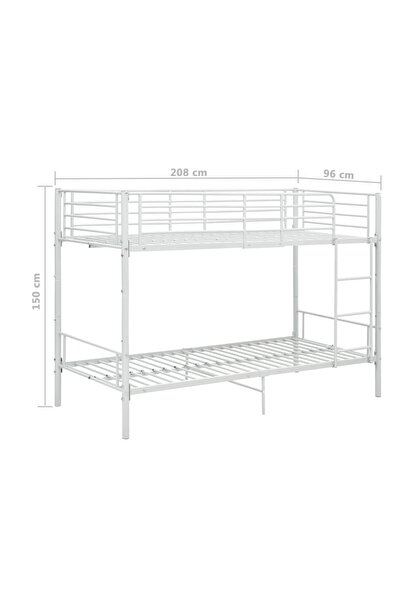 vidaxl Bunk Bed without Mattress White Metal 90x200cm