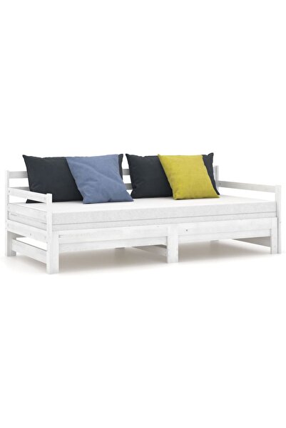vidaxl Pull-out Day Bed without Mattress White 2x(90x200)cm