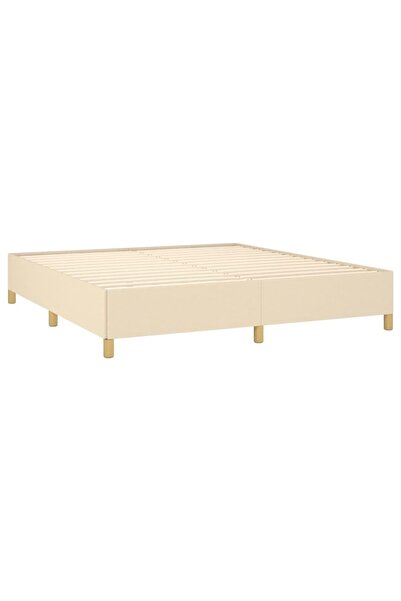 vidaxl Box Spring Bed Frame Cream 180x200 cm Super King Fabric