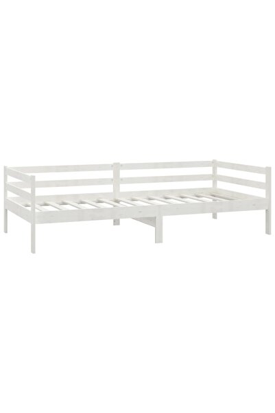 vidaxl Day Bed without Mattress White Solid Wood Pine 90x200cm