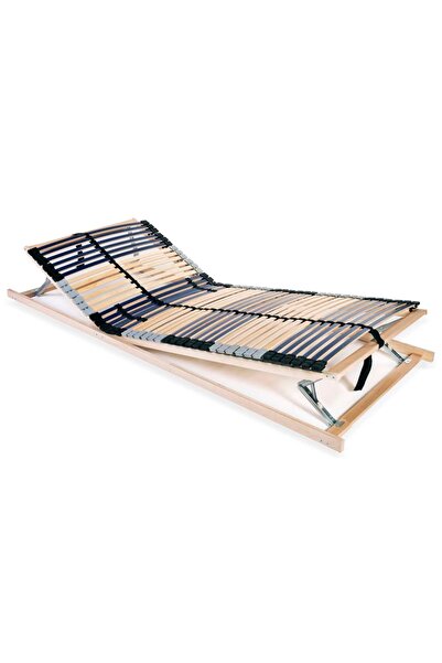 vidaxl Slatted Bed Base without Mattress with 42 Slats 7 Zones 90x200 cm