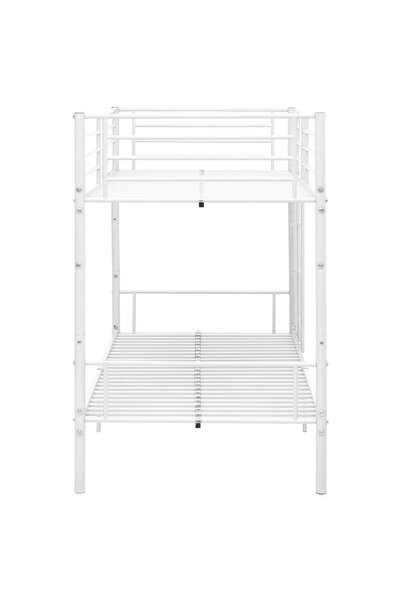 vidaxl Bunk Bed without Mattress White Metal 90x200cm