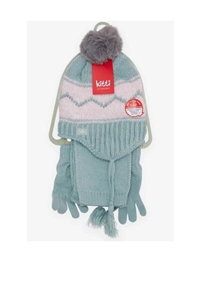 Kitti Scarf, Hat, and Gloves Set of 3 for Girls Aged 4-8 with Fleece Lining I...