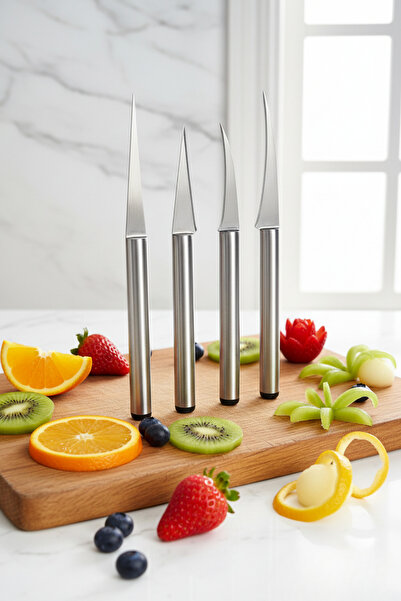Svava Profesyonel Paslanmaz Çelik Meyve Sebze Oyma Şekillendirme Dekor Bıçak ...